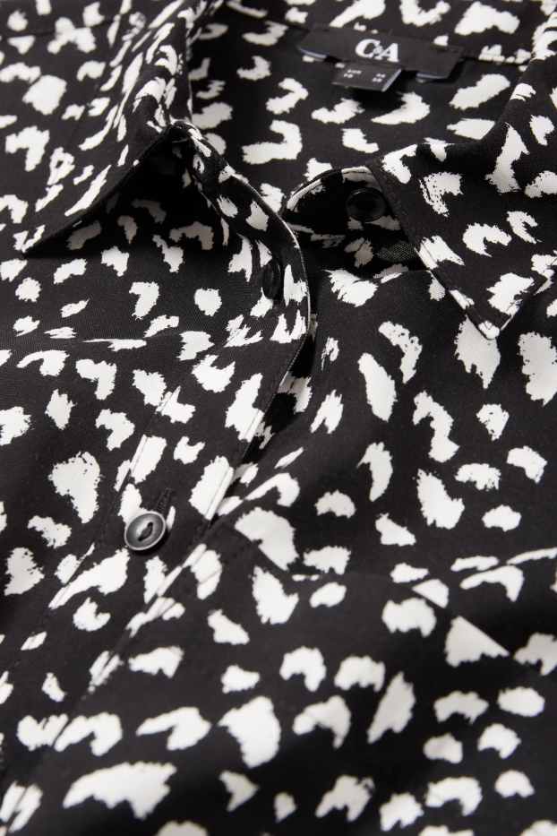 Dames - Blouse - met patroon - zwart