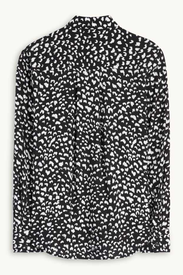 Dames - Blouse - met patroon - zwart