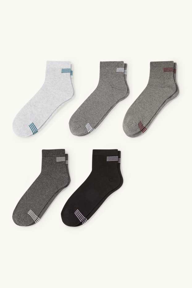 Men - Multipack of 5 - short socks - gray
