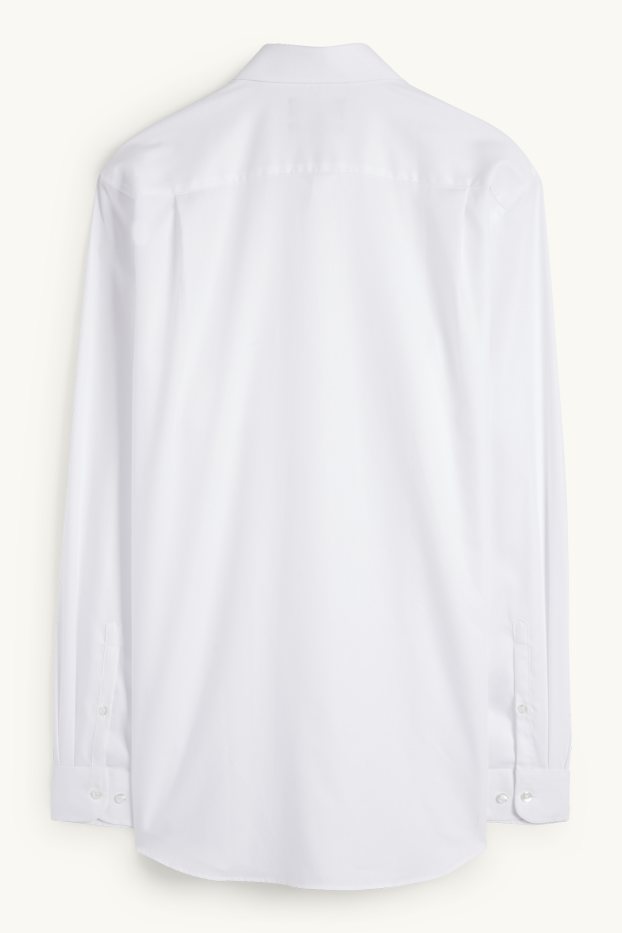 Hommes - Chemise de bureau - regular fit - col kent - facile à repasser - blanc