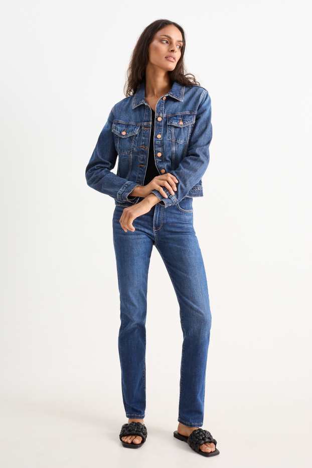 Femmes - Jean coupe droite - mid waist - LYCRA® - jean bleu
