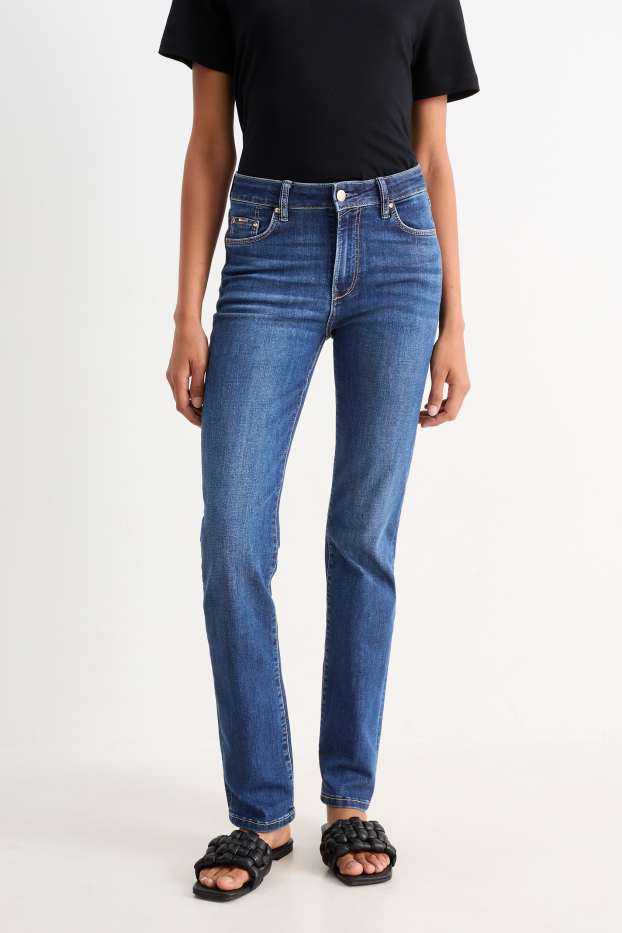 Femmes - Jean coupe droite - mid waist - LYCRA® - jean bleu