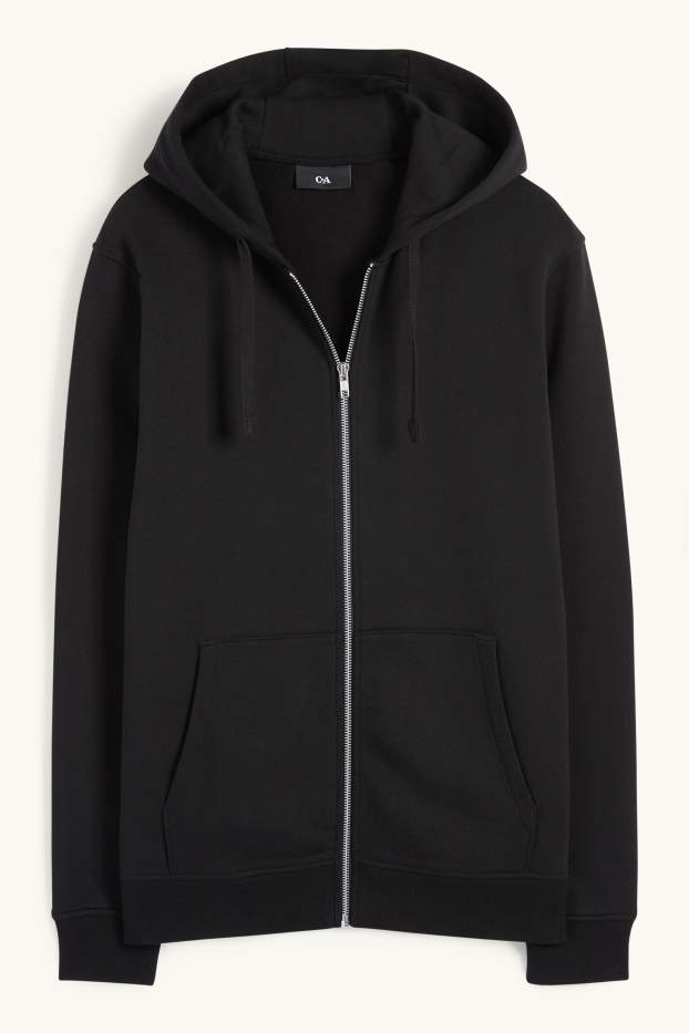 Herren - Sweatjacke mit Kapuze - schwarz