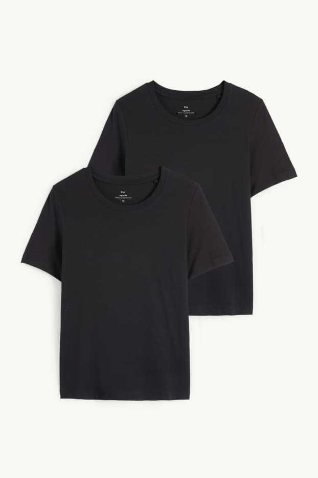 Damen - Multipack 2er - T-Shirt - schwarz