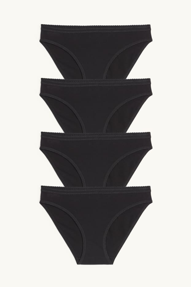 Femmes - Lot de 4 - culottes - noir