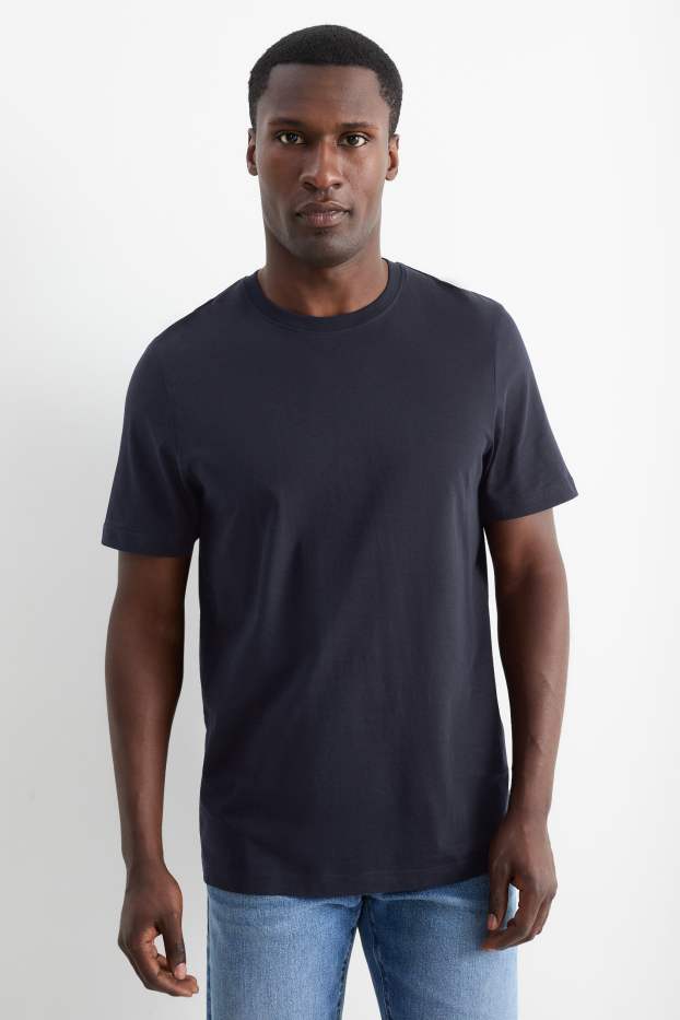 Heren - T-shirt - regular fit  - donkerblauw