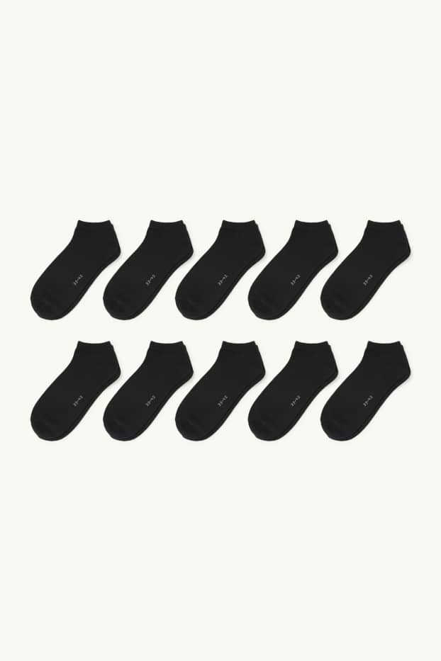 Women - Multipack of 10 - trainer socks - black