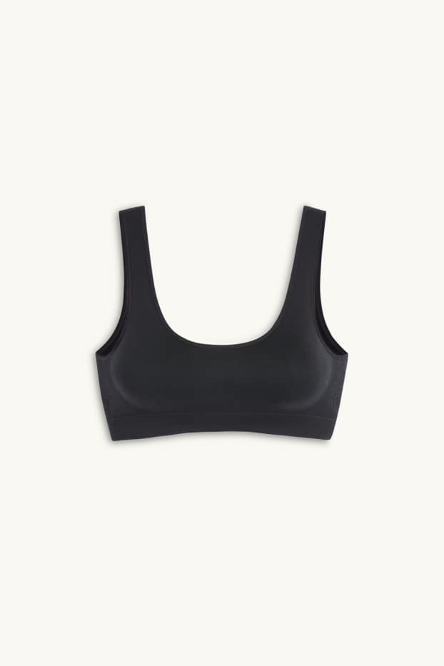 Donna - Brassière - imbottita - senza cuciture - nero