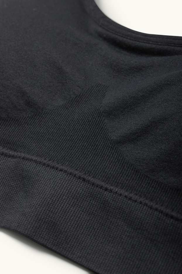 Donna - Brassière - imbottita - senza cuciture - nero