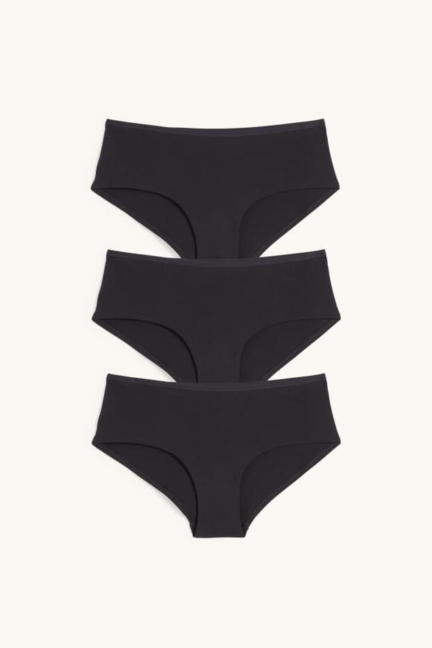 Damen - Multipack 3er - Hipster - schwarz