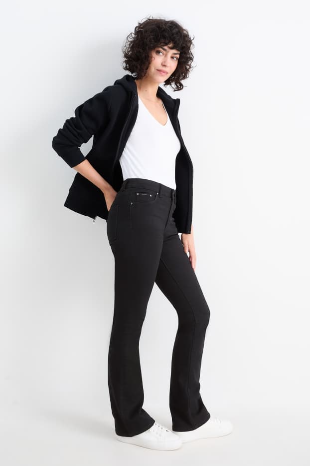 Donna - Bootcut jeans - vita media - LYCRA® - nero