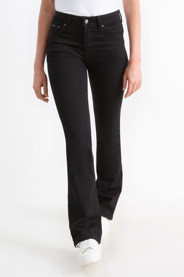 Donna - Bootcut jeans - vita media - LYCRA® - nero