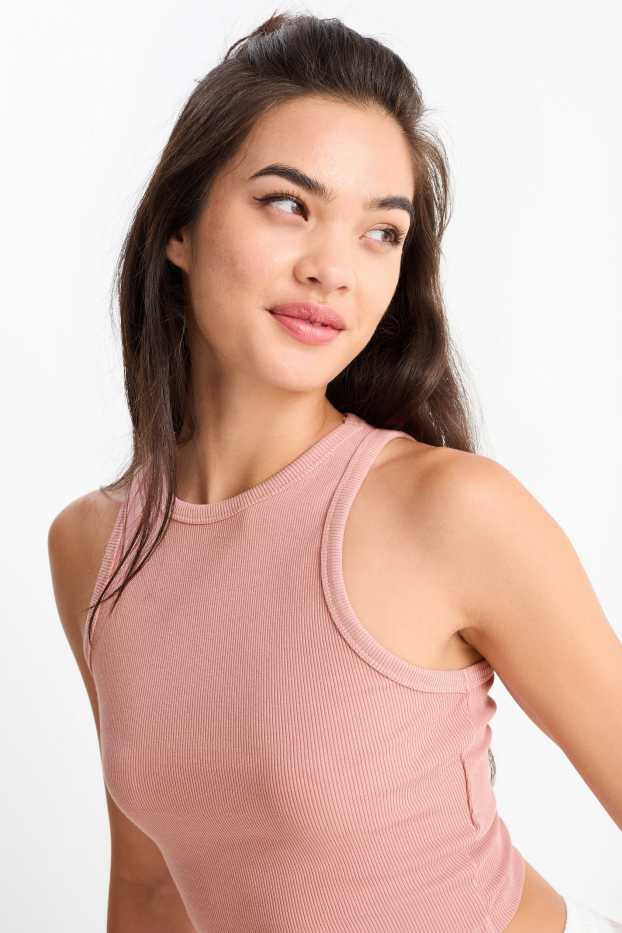 Women - Cropped top - dark rose