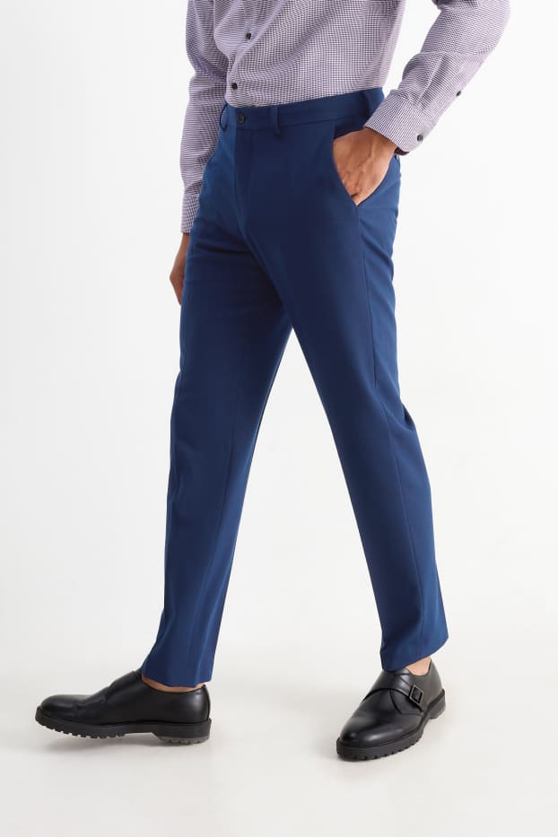 Hommes - Pantalon de costume - regular fit - Flex - 4 Way Stretch - bleu foncé