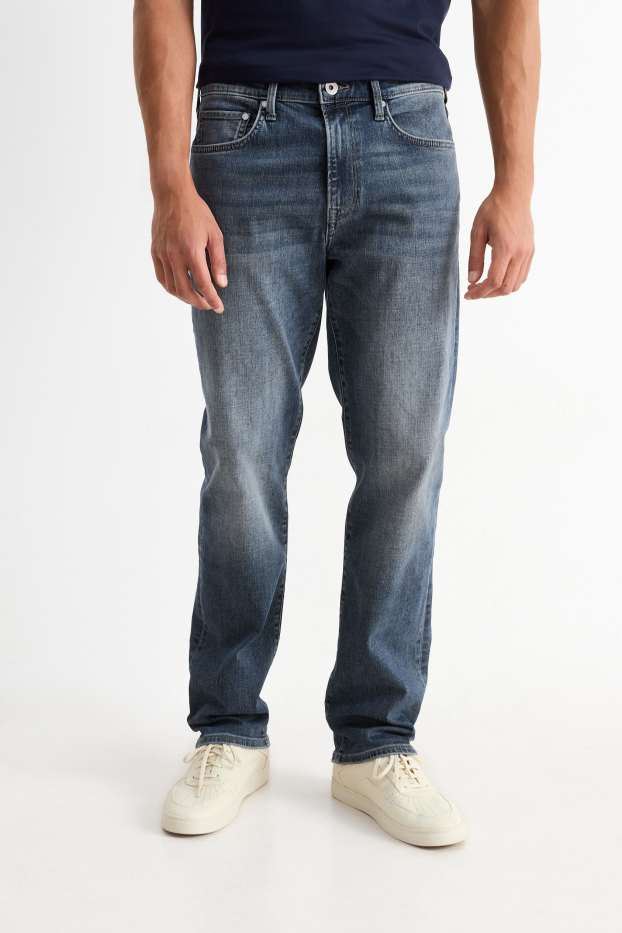 Pánské - Straight jeans - džíny - tmavomodré