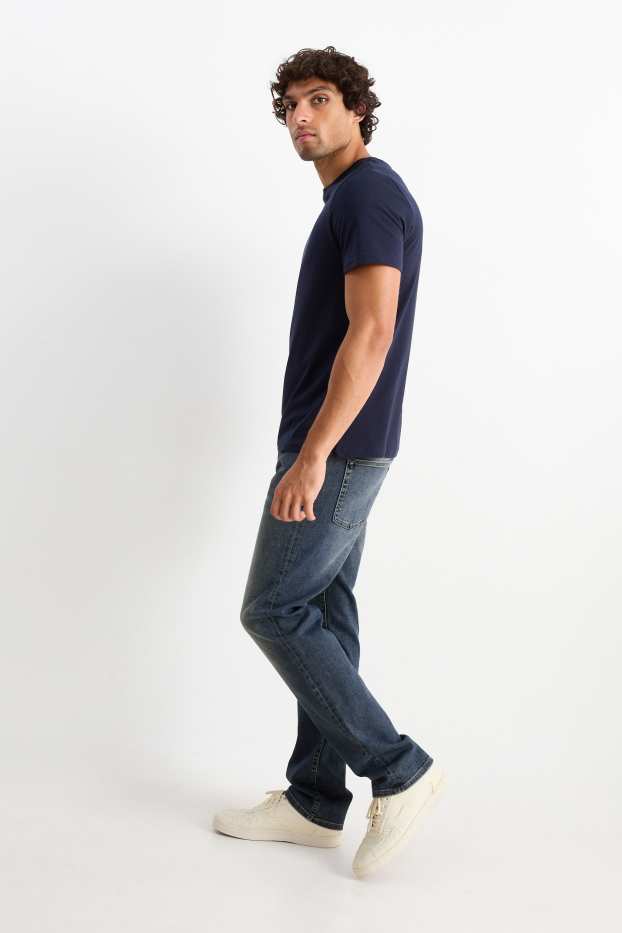 Pánské - Straight jeans - džíny - tmavomodré
