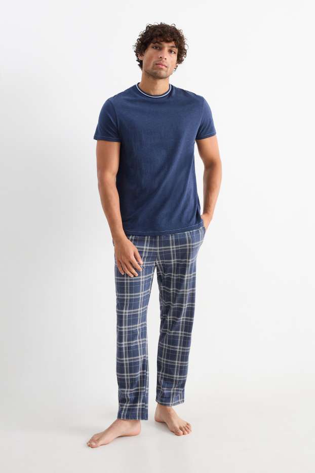 Hommes - Pyjama - bleu foncé