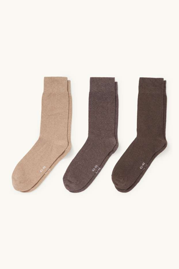 Herren - Multipack 3er - Socken - braun