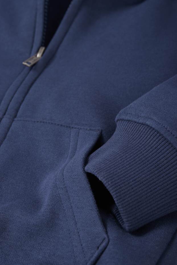 Kinder Buben - Sweatjacke mit Kapuze - dunkelblau