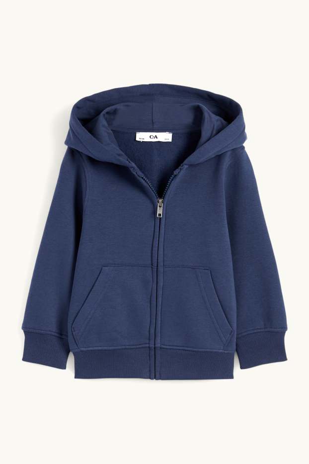 Kinder Buben - Sweatjacke mit Kapuze - dunkelblau