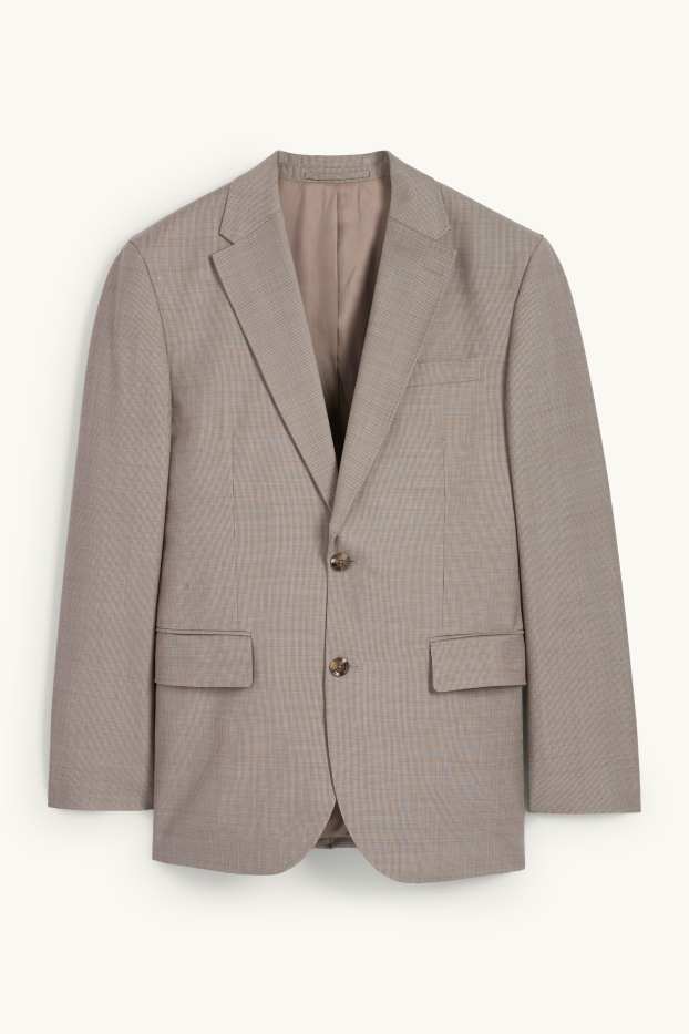 Herren - Baukasten-Woll-Sakko - Regular Fit - gemustert - beige