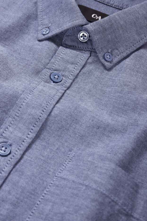 Men - Shirt - regular fit - button-down collar - dark blue