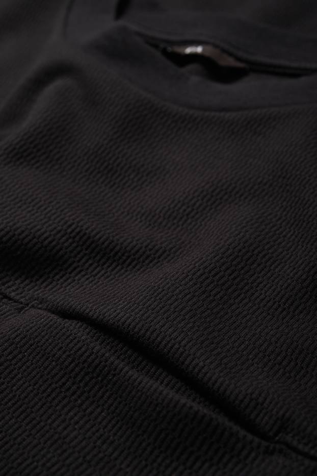 Heren - Longsleeve - met structuur - zwart