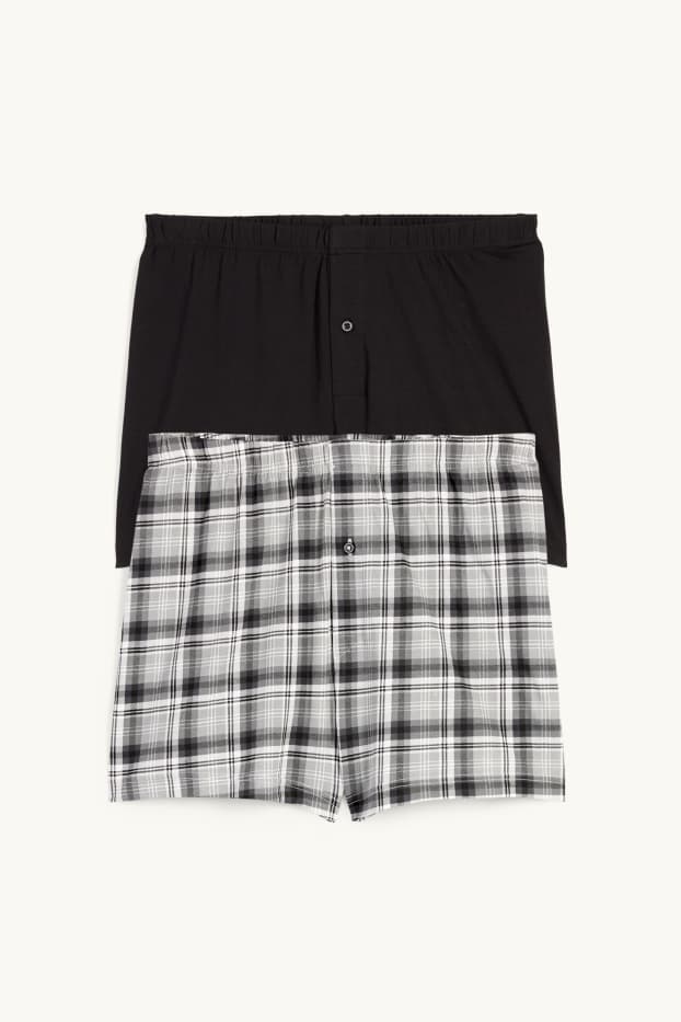 Herren - Multipack 2er - Boxershorts - Jersey - schwarz