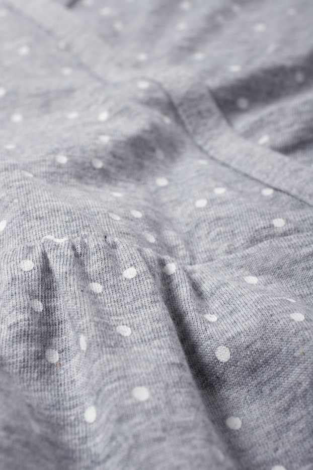 Dámské - Kojící noční košile - puntíkovaná - světle šedá-žíhaná