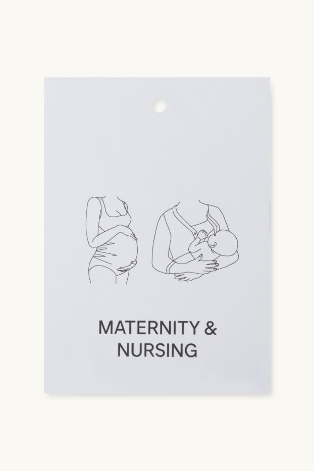 Dámské - Kojící noční košile - puntíkovaná - světle šedá-žíhaná