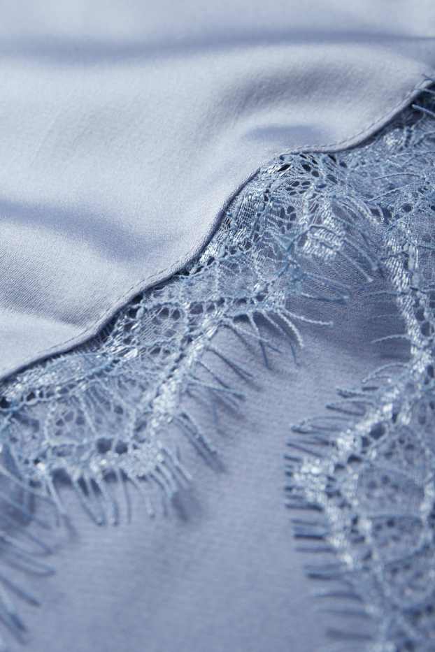 Dames - Asymmetrische rok van satijn - blauw