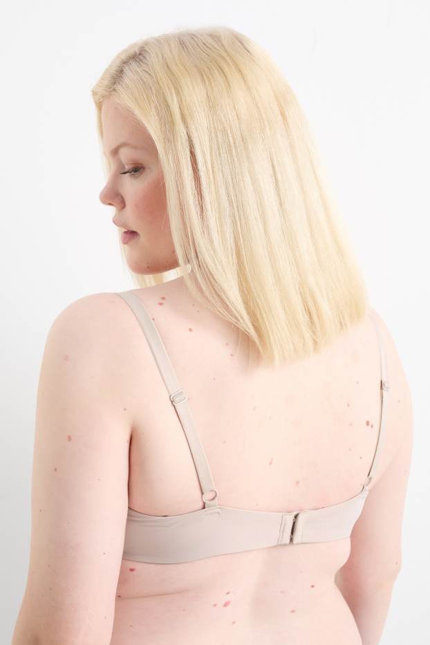 Dámské - Podprsenka s kosticemi - DEMI - s vycpávkami - LYCRA® - světle béžová