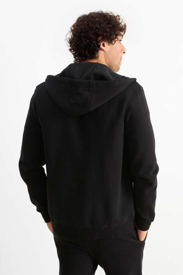 Herren - Sweatjacke mit Kapuze - schwarz