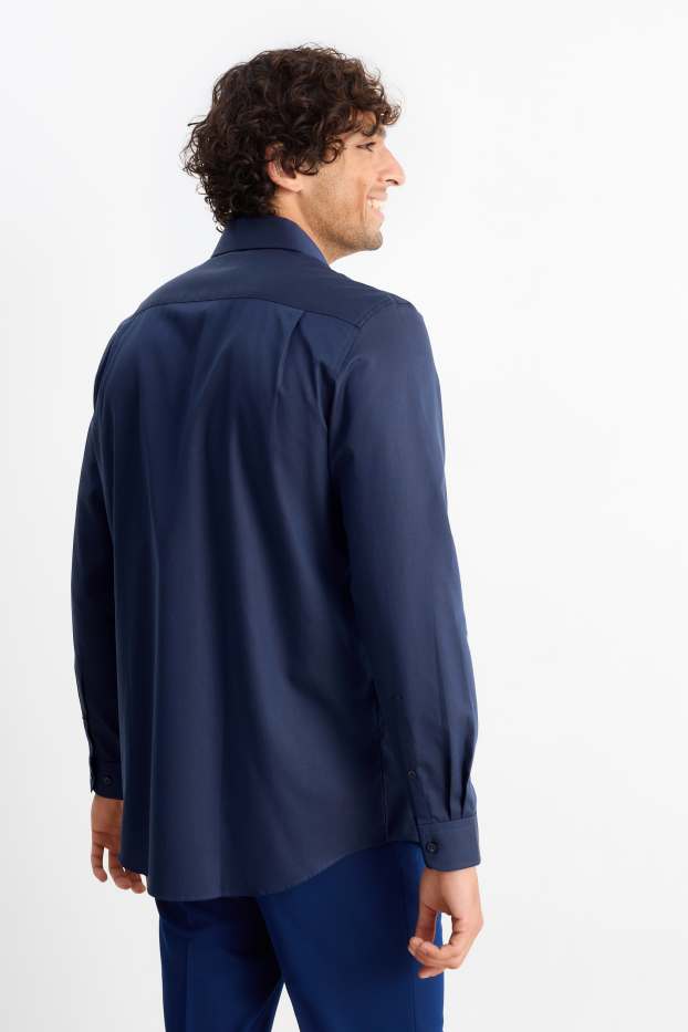 Home - Camisa formal - regular fit - Kent - fàcil de planxar - blau fosc