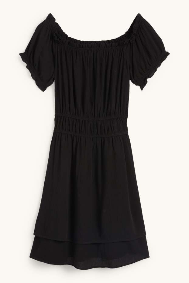 Femmes - Robe Carmen en viscose - noir