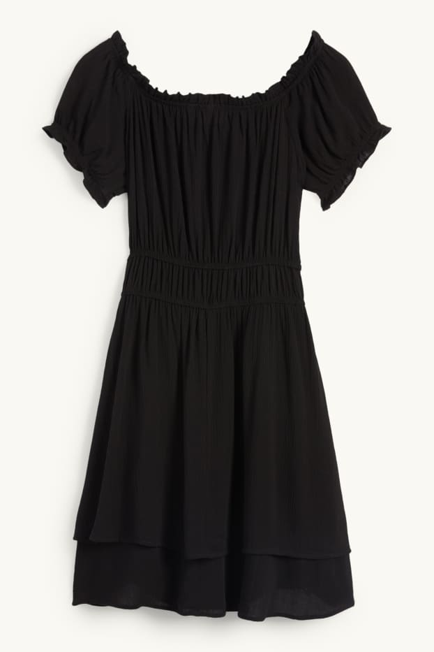 Femmes - Robe Carmen en viscose - noir