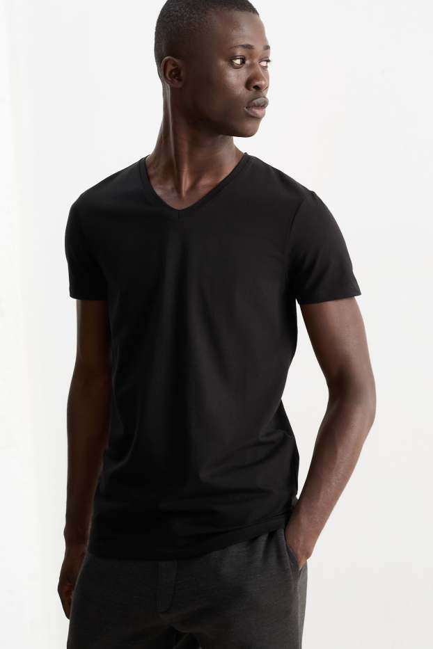Uomo - T-shirt - slim fit - Flex - nero
