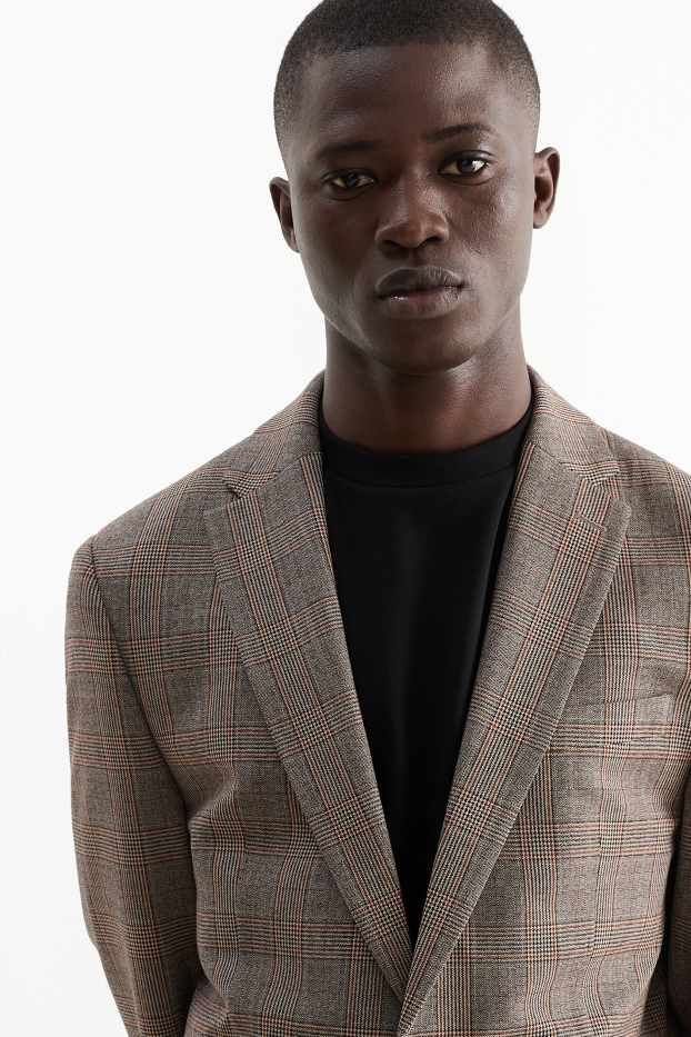 Uomo - Giacca coordinabile - slim fit - Flex - marrone