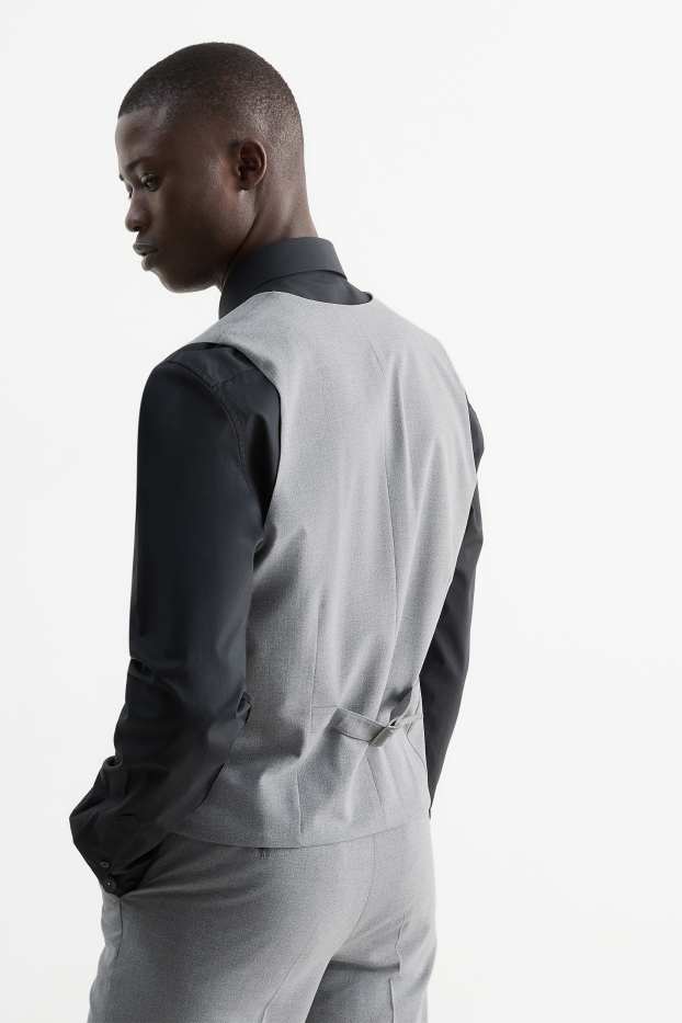 Uomo - Gilet coordinabile - slim fit - Flex - LYCRA® - grigio