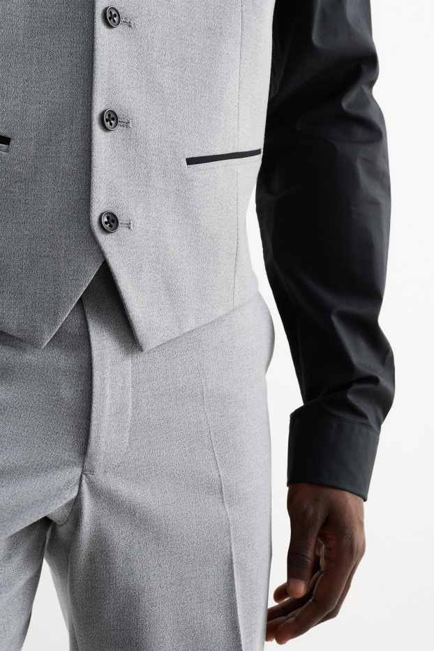 Uomo - Gilet coordinabile - slim fit - Flex - LYCRA® - grigio