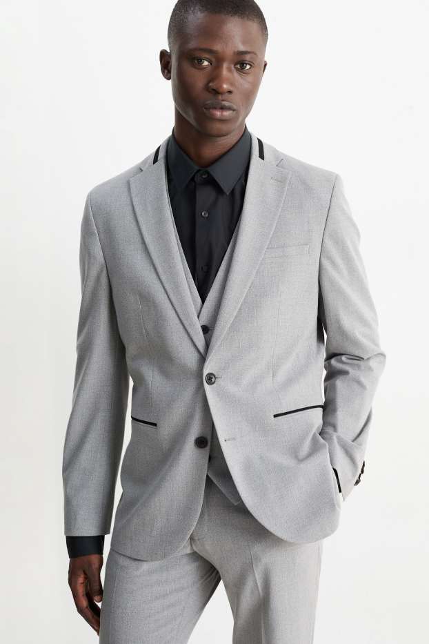 Men - Mix-and-match tailored jacket - slim fit - Flex - LYCRA® - gray