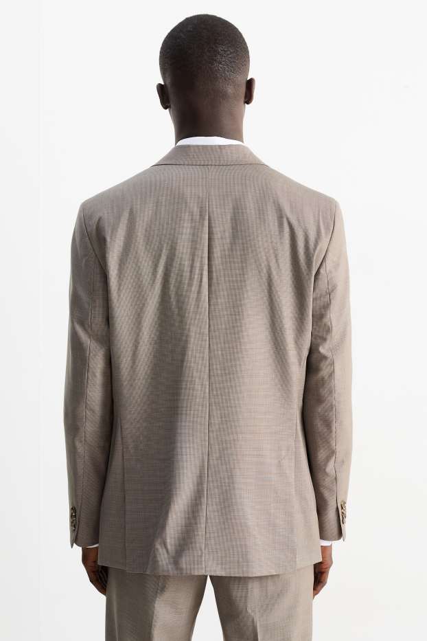 Herren - Baukasten-Woll-Sakko - Regular Fit - gemustert - beige