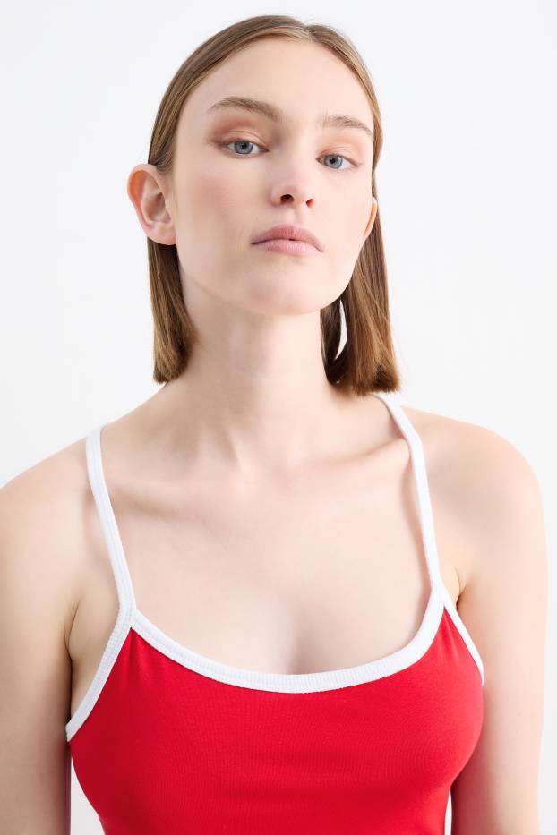 Damen - Figurbetontes Kleid - rot