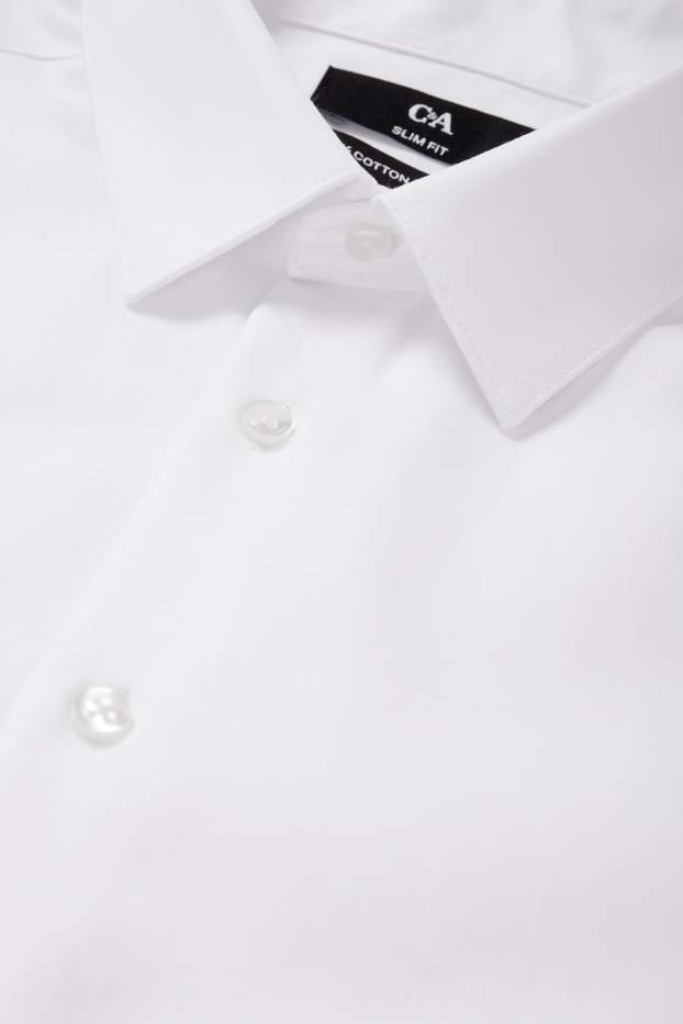 Home - Camisa formal - slim fit - Kent - fàcil de planxar - blanc