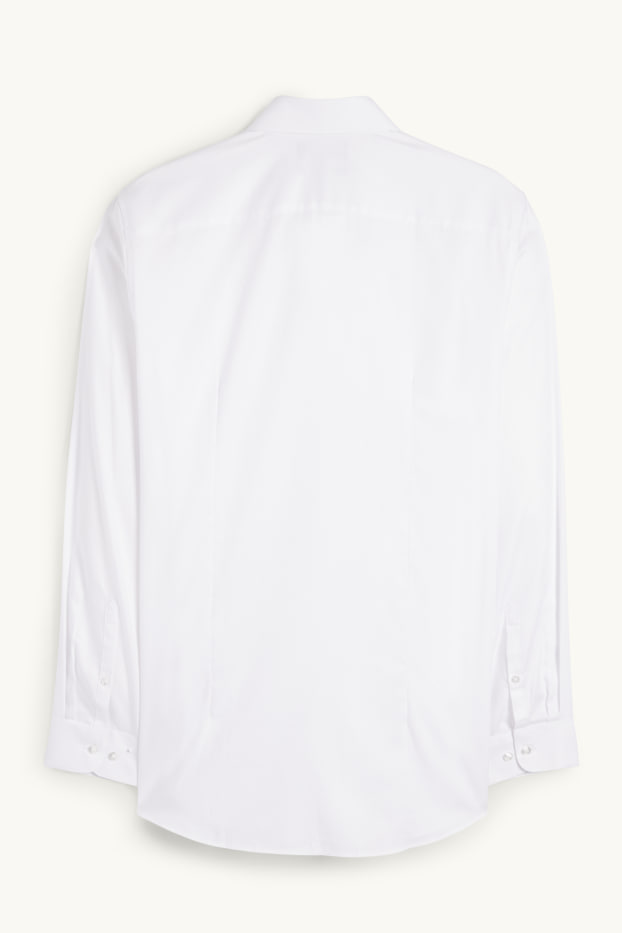 Uomo - Camicia business - slim fit - colletto alla francese - facile da stirare - bianco
