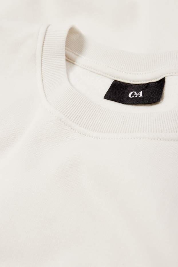 Bărbați - Bluză de molton - alb-crem