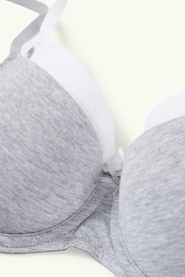 Dona - Paquet de 2 - sostenidors amb cèrcol - DEMI - enconxat - gris