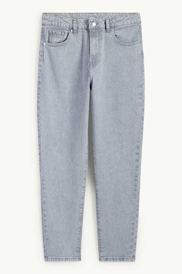 Damen - Mom Jeans - High Waist - LYCRA® - hellgrau