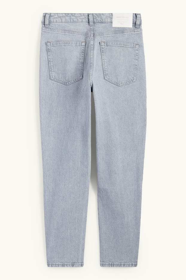 Damen - Mom Jeans - High Waist - LYCRA® - hellgrau