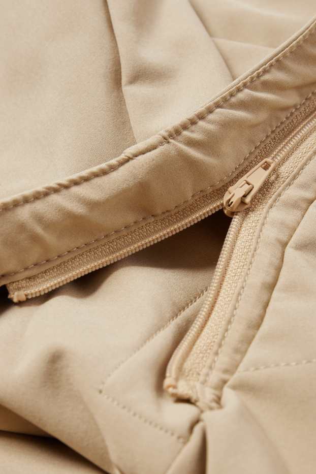 Donna - Cappotto soft shell con cappuccio - idrorepellente - 4 Way Stretch - beige